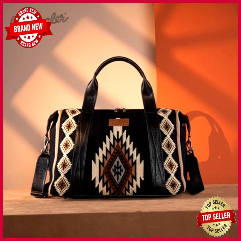 Large Travel Weekender Duffel Bag with Removable Strap and Tapestry Design - Picture 4 of 6